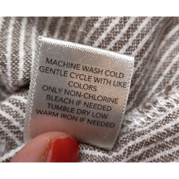 C&B Ladies Size 6 Striped Capris Front Back Pockets Linen Cotton Blend - Picture 7 of 9